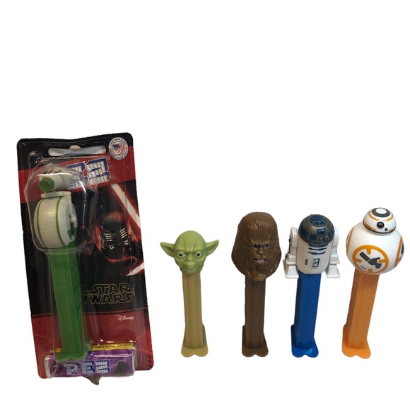 Star  Wars Pez dispenser Lot Yoda Chewbaca BB8 R2D2 ,D-O In Package Lot Of 5 - Picture 1 of 7